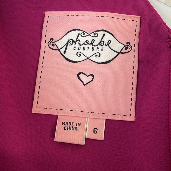 Phoebe Couture Mini Cocktail Dress 6 Pink Retail $298 - Picture 12 of 13